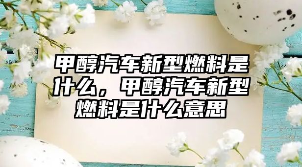 甲醇汽車新型燃料是什么，甲醇汽車新型燃料是什么意思