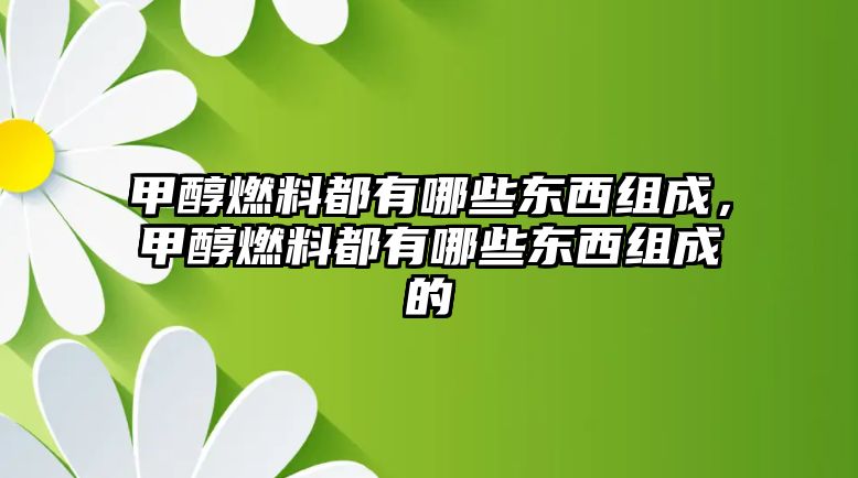 甲醇燃料都有哪些東西組成，甲醇燃料都有哪些東西組成的