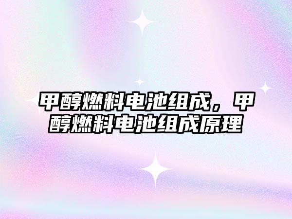 甲醇燃料電池組成，甲醇燃料電池組成原理