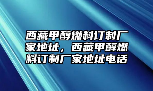 西藏甲醇燃料訂制廠家地址，西藏甲醇燃料訂制廠家地址電話(huà)