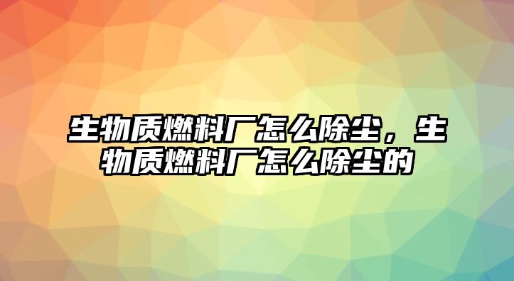 生物質燃料廠怎么除塵，生物質燃料廠怎么除塵的