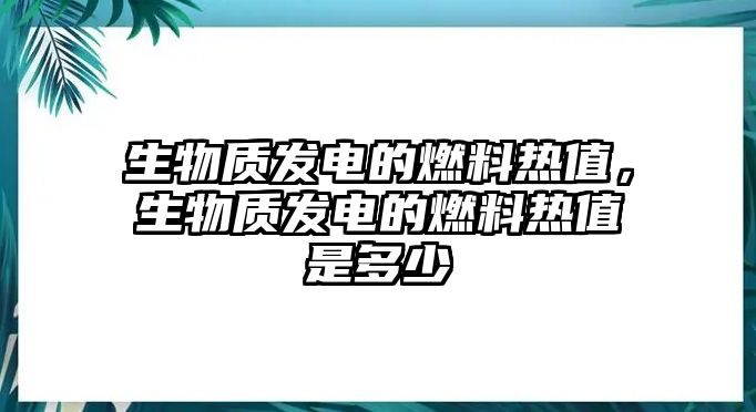 生物質(zhì)發(fā)電的燃料熱值，生物質(zhì)發(fā)電的燃料熱值是多少