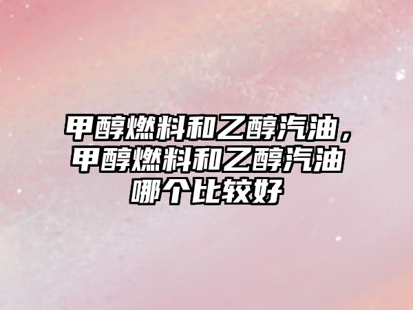 甲醇燃料和乙醇汽油，甲醇燃料和乙醇汽油哪個比較好