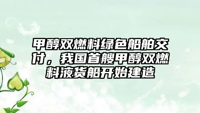 甲醇雙燃料綠色船舶交付，我國(guó)首艘甲醇雙燃料液貨船開(kāi)始建造