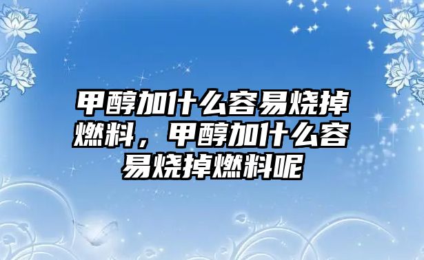 甲醇加什么容易燒掉燃料，甲醇加什么容易燒掉燃料呢