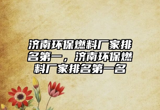 濟(jì)南環(huán)保燃料廠家排名第一，濟(jì)南環(huán)保燃料廠家排名第一名