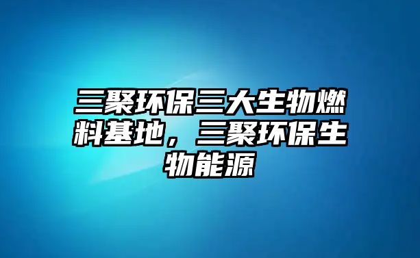 三聚環(huán)保三大生物燃料基地，三聚環(huán)保生物能源