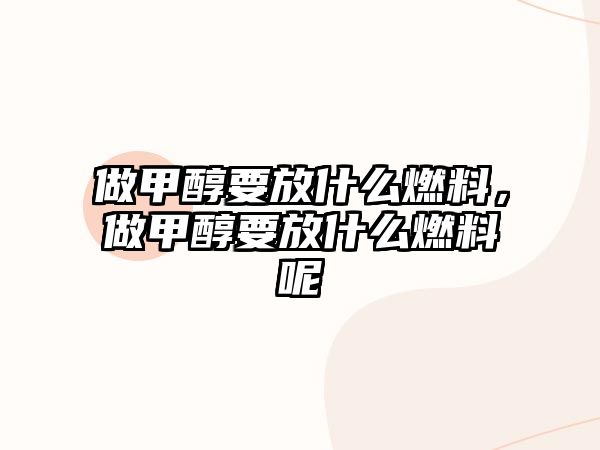 做甲醇要放什么燃料，做甲醇要放什么燃料呢