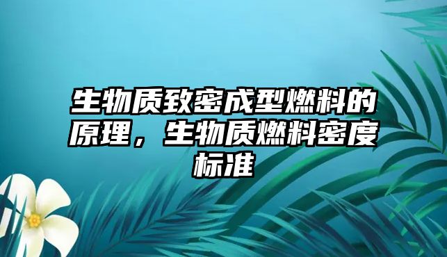 生物質(zhì)致密成型燃料的原理，生物質(zhì)燃料密度標(biāo)準(zhǔn)