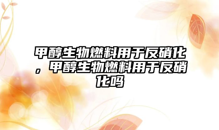 甲醇生物燃料用于反硝化，甲醇生物燃料用于反硝化嗎