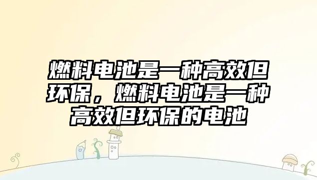 燃料電池是一種高效但環(huán)保，燃料電池是一種高效但環(huán)保的電池