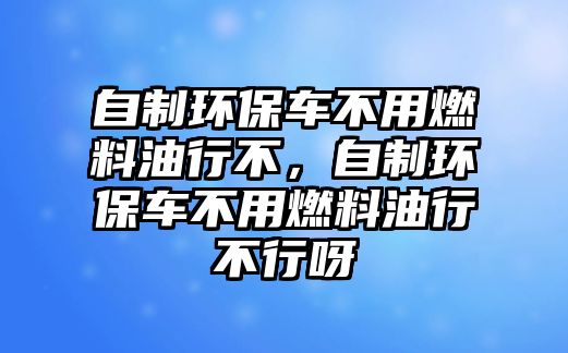 自制環(huán)保車不用燃料油行不，自制環(huán)保車不用燃料油行不行呀