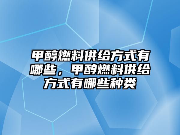 甲醇燃料供給方式有哪些，甲醇燃料供給方式有哪些種類