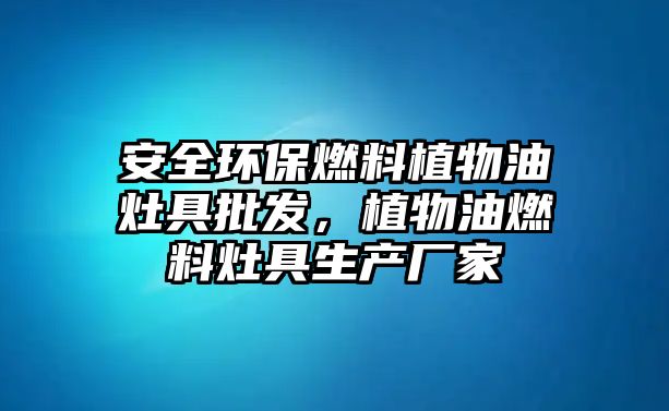 安全環(huán)保燃料植物油灶具批發(fā)，植物油燃料灶具生產(chǎn)廠家