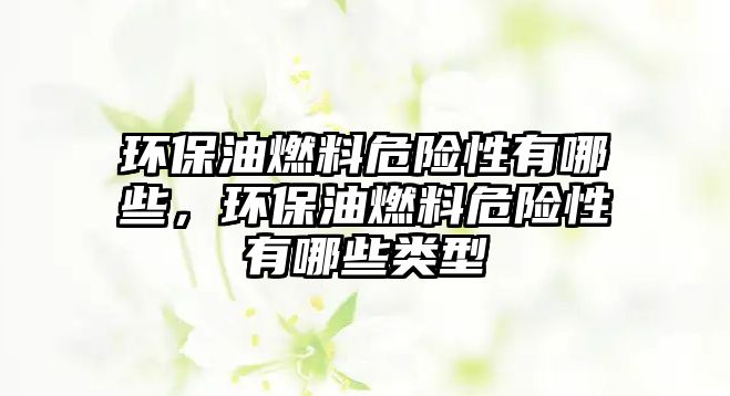 環(huán)保油燃料危險性有哪些，環(huán)保油燃料危險性有哪些類型