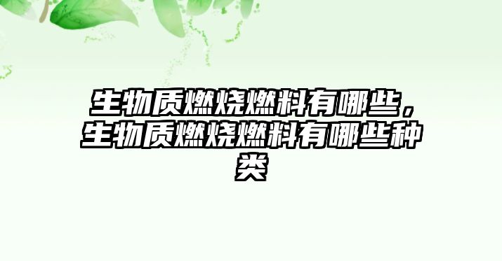 生物質燃燒燃料有哪些，生物質燃燒燃料有哪些種類