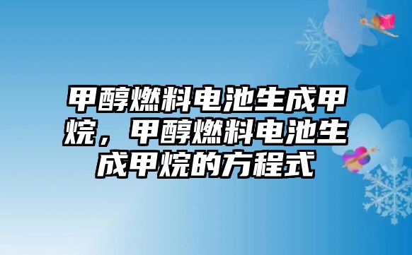 甲醇燃料電池生成甲烷，甲醇燃料電池生成甲烷的方程式