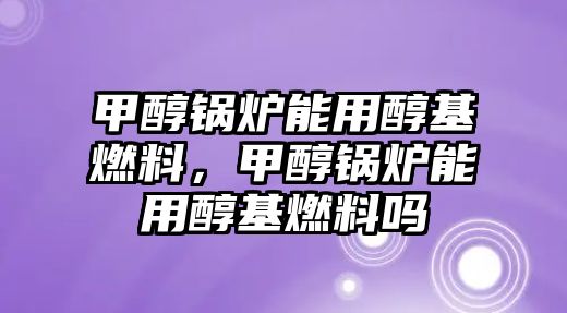 甲醇鍋爐能用醇基燃料，甲醇鍋爐能用醇基燃料嗎