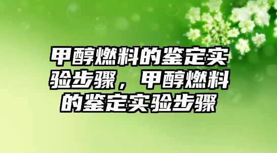 甲醇燃料的鑒定實(shí)驗(yàn)步驟，甲醇燃料的鑒定實(shí)驗(yàn)步驟