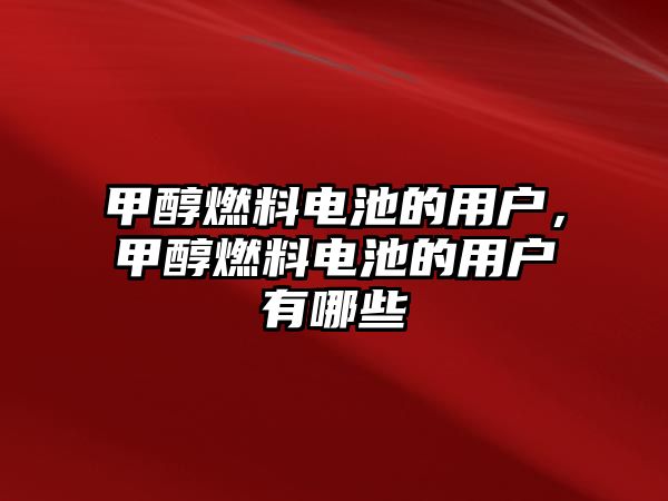 甲醇燃料電池的用戶，甲醇燃料電池的用戶有哪些