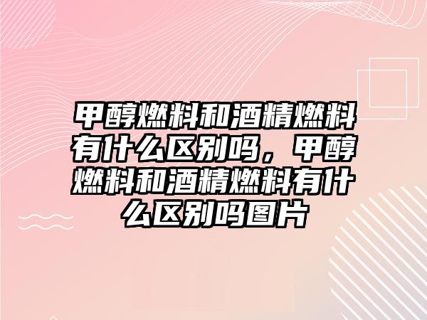 甲醇燃料和酒精燃料有什么區(qū)別嗎，甲醇燃料和酒精燃料有什么區(qū)別嗎圖片