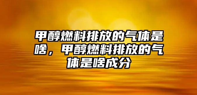 甲醇燃料排放的氣體是啥，甲醇燃料排放的氣體是啥成分