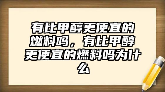 有比甲醇更便宜的燃料嗎，有比甲醇更便宜的燃料嗎為什么