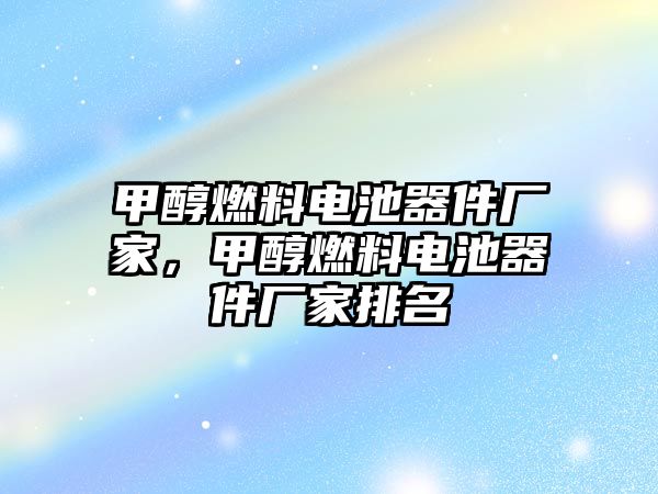 甲醇燃料電池器件廠家，甲醇燃料電池器件廠家排名