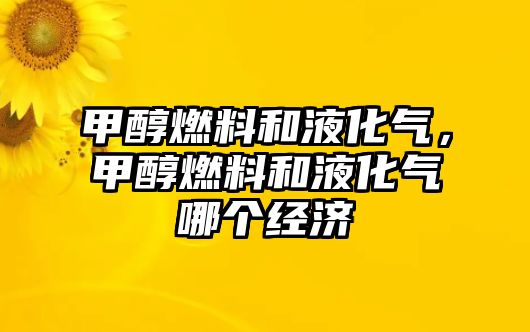 甲醇燃料和液化氣，甲醇燃料和液化氣哪個經(jīng)濟