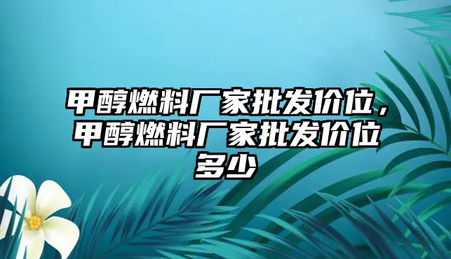 甲醇燃料廠家批發(fā)價位，甲醇燃料廠家批發(fā)價位多少