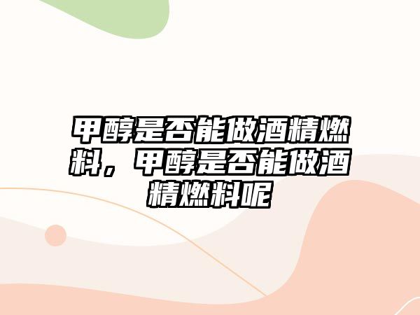 甲醇是否能做酒精燃料，甲醇是否能做酒精燃料呢