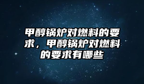 甲醇鍋爐對燃料的要求，甲醇鍋爐對燃料的要求有哪些