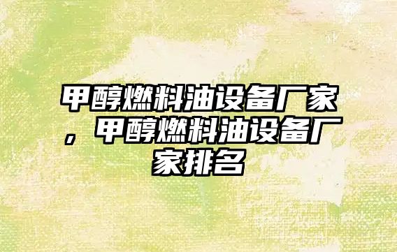 甲醇燃料油設(shè)備廠家，甲醇燃料油設(shè)備廠家排名