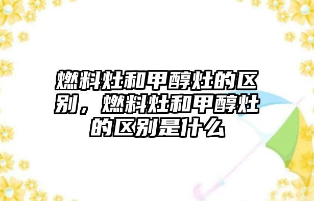 燃料灶和甲醇灶的區(qū)別，燃料灶和甲醇灶的區(qū)別是什么