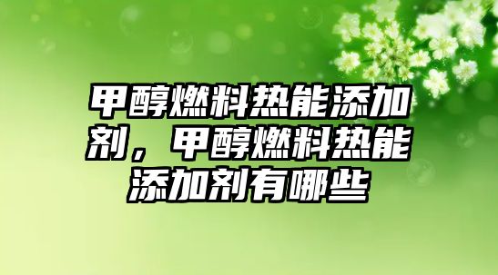 甲醇燃料熱能添加劑，甲醇燃料熱能添加劑有哪些