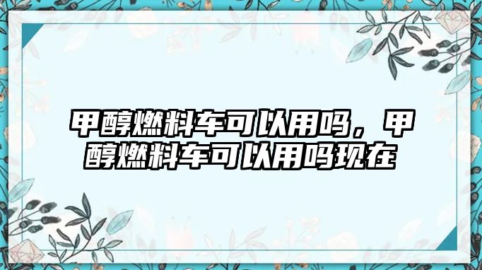 甲醇燃料車可以用嗎，甲醇燃料車可以用嗎現在