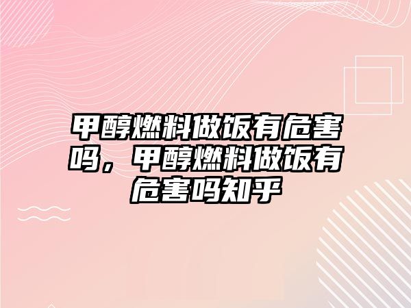 甲醇燃料做飯有危害嗎，甲醇燃料做飯有危害嗎知乎