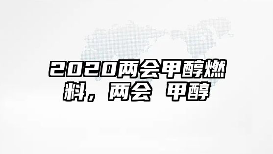 2020兩會(huì)甲醇燃料，兩會(huì) 甲醇