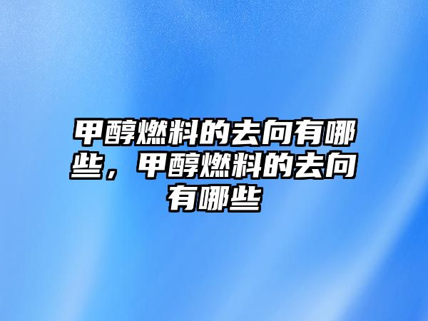 甲醇燃料的去向有哪些，甲醇燃料的去向有哪些