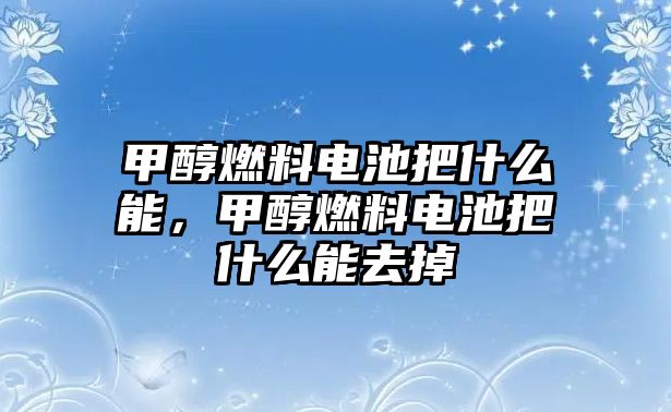 甲醇燃料電池把什么能，甲醇燃料電池把什么能去掉