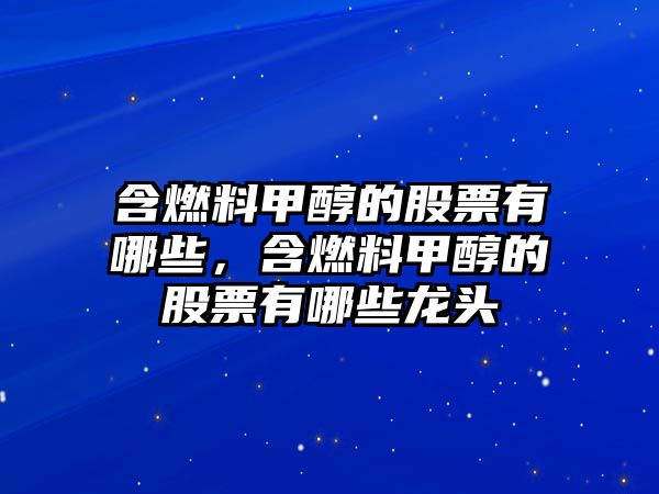 含燃料甲醇的股票有哪些，含燃料甲醇的股票有哪些龍頭