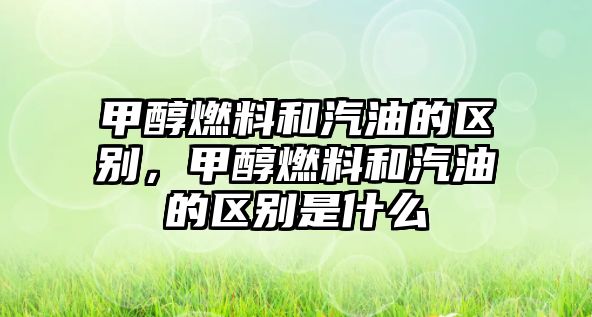 甲醇燃料和汽油的區(qū)別，甲醇燃料和汽油的區(qū)別是什么