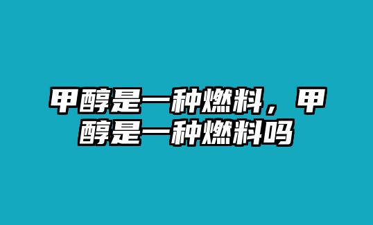 甲醇是一種燃料，甲醇是一種燃料嗎