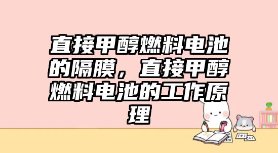 直接甲醇燃料電池的隔膜，直接甲醇燃料電池的工作原理