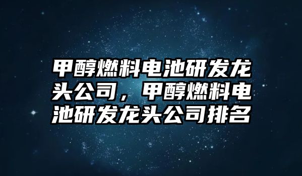 甲醇燃料電池研發(fā)龍頭公司，甲醇燃料電池研發(fā)龍頭公司排名