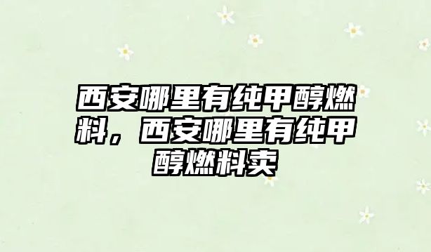 西安哪里有純甲醇燃料，西安哪里有純甲醇燃料賣