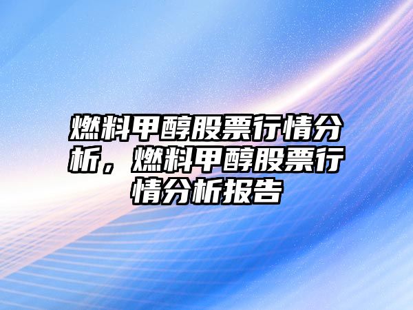 燃料甲醇股票行情分析，燃料甲醇股票行情分析報(bào)告