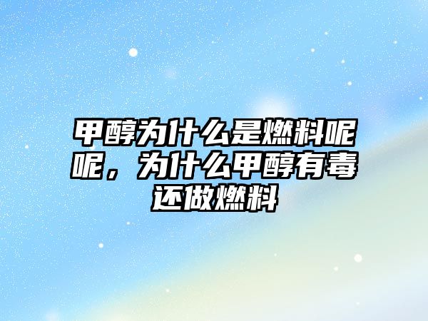 甲醇為什么是燃料呢呢，為什么甲醇有毒還做燃料