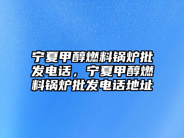 寧夏甲醇燃料鍋爐批發(fā)電話，寧夏甲醇燃料鍋爐批發(fā)電話地址