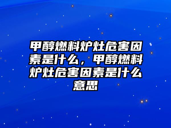 甲醇燃料爐灶危害因素是什么，甲醇燃料爐灶危害因素是什么意思